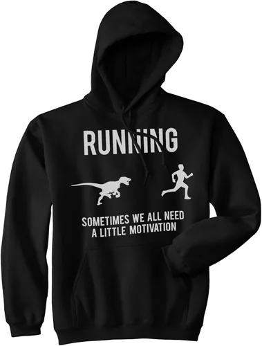 Vista 2 de Crazy Dog T-Shirts Sudadera divertida con capucha para correr y motivación, Negro
