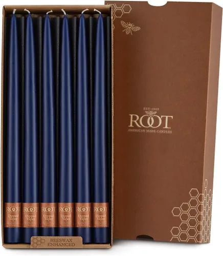 Vista 15 de Root Candles Juego de velas sin perfume de mezcla de cera de abeja de alta calidad, 5 pulgadas, azul Williamsburg, 8 unidades Williamsburg Azul
