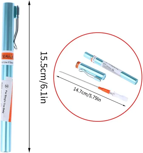 Vista 3 de 2 unids 14G emergencia primeros auxilios kit tensión neumotórax aguja torácica agujas de descompresión pecho agujas perforación cuerpo aguja