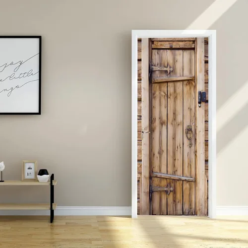 Vista 19 de Artfanke - Adhesivo 3D realista para puerta de grano de madera, despegar y a2087