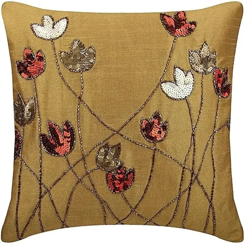Vista 16 de The HomeCentric Funda de almohada dorada, funda de almohada geométrica moderna, funda de almohada de 12 x 12 pulgadas (11.8 x 11.8 in), funda