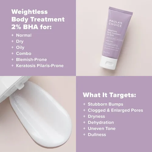 Vista 4 de Paula's Choice Tratamiento para cuerpo liviano 2% BHA, loción exfoliante de ácido salicílico y manzanilla, hidratante corporal para piel propensa a