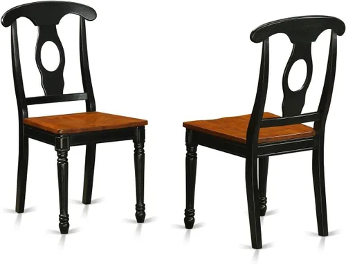 Vista 5 de East West Furniture KEC-BLK-LC Kenley - Juego de 2 sillas de comedor tapizadas de piel sintética, color negro