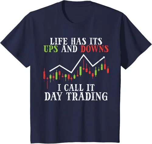 Vista 49 de Life Ups And Downs Day Trading Crypto Stock Market Trader T-Shirt, Negro