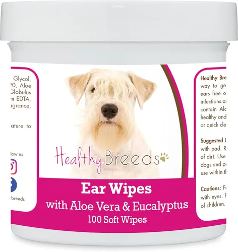 Vista 9 de Healthy Breeds Affenpinscher Toallitas de limpieza de oídos con aloe y eucalipto para perros, 100