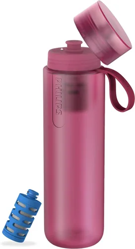 Vista 9 de PHILIPS Water GoZero - Botella de agua activa sin BPA con filtro de agua de río/lago/manantial para senderismo, campamento y fitness, filtro de agua