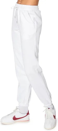 Vista 40 de Cali1850 Pantalón deportivo Cloud Nine Fleece para mujer, cintura alta, ajuste holgado, dos bolsillos, cintura elástica con cordón