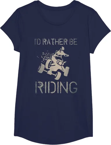 Vista 32 de Camiseta gráfica I'd Rather Be Riding ATV Quad Racing Rider de 4 ruedas, Negro