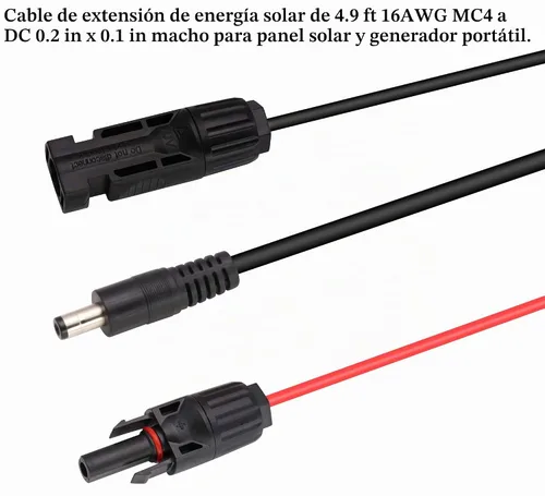 Vista 8 de Adaptador solar macho y hembra a DC 0.217 in x 0.083 in Cable de extensión de energía solar macho para panel solar y conector de generador portátil
