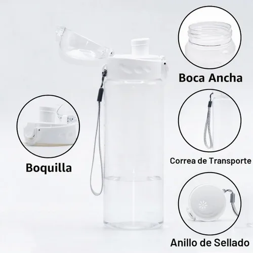 Vista 7 de Tritan - Botella de agua transparente de 24 onzas, sin marcas, sin BPA, botella de agua deportiva de 24 onzas, a prueba de fugas, reutilizable