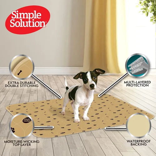 Vista 3 de Solución simple grande lavable- capacitación y viajes perro pad, 30 x 32, 2 pack