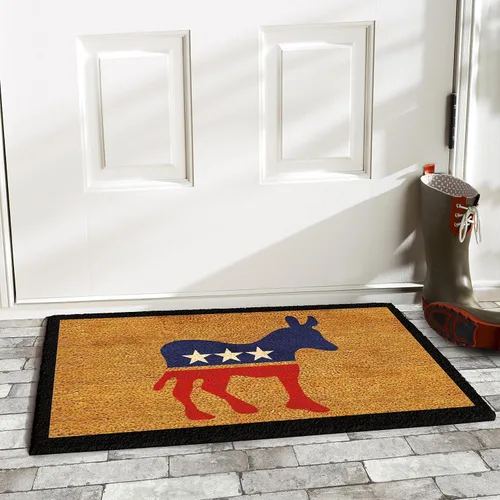 Vista 2 de Calloway Mills Democrat Donkey - Felpudo de fibra de coco con respaldo de vinilo (17 x 29 pulgadas)