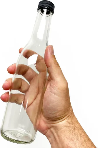 Vista 2 de nicebottles - Botellas de vidrio transparente Woozy, 12 oz (375ml) - Caja de 12 botellas encantadoras empacadas en caja resistente con 15 tapas