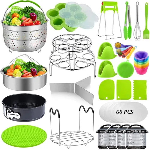 Vista 9 de Accesorios para olla instantánea, Sugaroom 100 piezas de accesorios para olla a presión, compatible con accesorios Instant Pot, cestas de vapor de 6