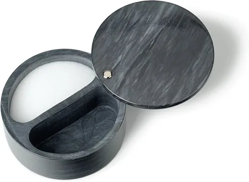 Vista 6 de RSVP International Caja de doble compartimento Recipiente de hierbas elegante y moderno 10 onzas en total Parte superior giratoria protege