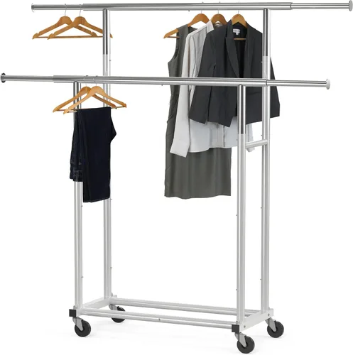 Vista 7 de Simple Houseware Perchero estándar de doble barra, negro