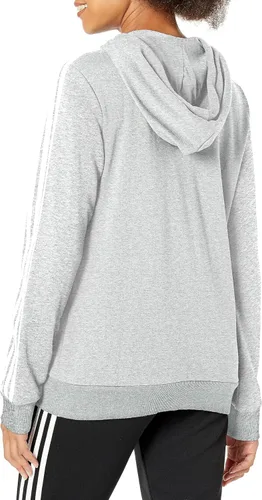 Vista 2 de adidas Sudadera con capucha con cremallera completa de 3 rayas de rizo francés para mujer