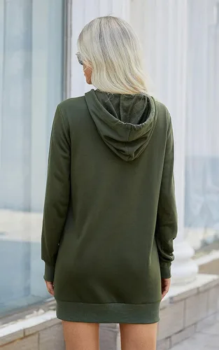 Vista 4 de PRETTYGARDEN Vestido versátil con capucha y cordón ligero para mujer
