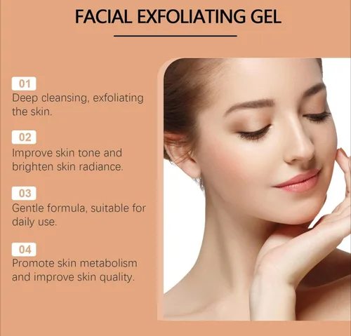 Vista 5 de Gel exfoliante facial naranja, exfoliante suave para cara y cuerpo, gel pelador que elimina puntos negros e hidrata la piel