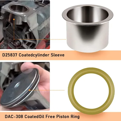 Vista 4 de K-0650 Kit de reemplazo de manguito de compresor de aire y anillo de compresión perfectamente adecuado para Craftsman DeVilbiss Porter Cable