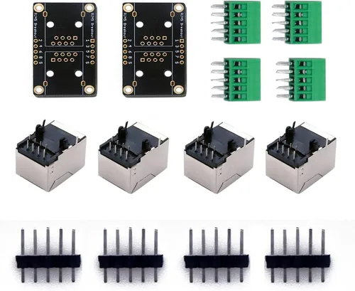 Vista 6 de Treedix 2 unids RJ45 8P8C hembra a RJ45 8P8C hembra paso a través del adaptador placa de ruptura con terminales de tornillo