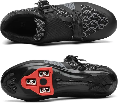 Vista 6 de Zapatos de ciclismo unisex para hombres y mujeres, compatibles con zapatos de bicicleta Peloton con tacos Delta para ciclismo de carretera