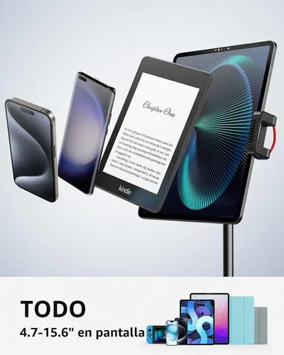 Vista 3 de SAIJI - Soporte para iPad para escritorio, altura ajustable y base pesada