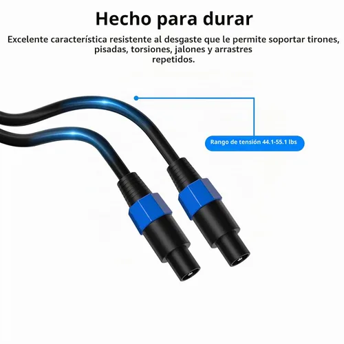 Vista 4 de Paquete de 2 cables Speakon a Speakon de 12 AWG con bloqueo giratorio de cable de altavoz Pro