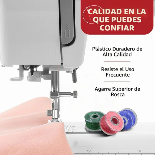 Vista 6 de 12 piezas de bobinas para máquina de coser - Bobina de clase premium 15 - Compatible con accesorios de máquina de coser Singer - Bobinas de plástico