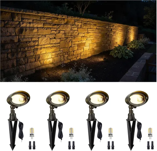 Vista 38 de Gardenreet Luz de Inundación de Latón Sólido - Iluminación de Lavado de Pared LED de Bajo Voltaje para Paisaje 12V, Impermeable IP65 para Exterior