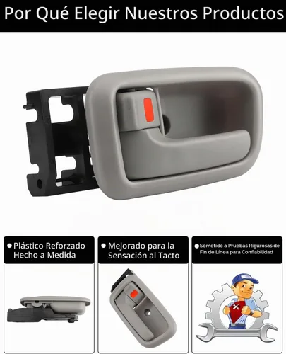 Vista 4 de Manija de puerta interior para Toyota Tundra 2000-2006 (cabina de acceso) con bisel Delantero Izquierdo Conductor & Lado Derecho del Pasajero