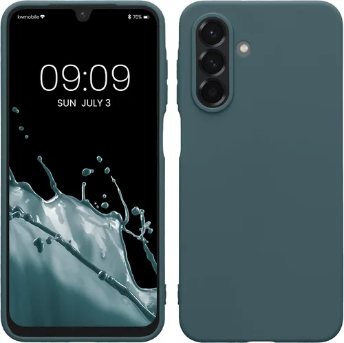 Vista 171 de kwmobile Funda compatible con Samsung Galaxy A12 - Funda protectora de silicona TPU suave y delgada - Azul Báltico