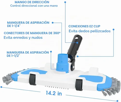 Vista 6 de TidyMister Cabezal de vacío de piscina con peso rectangular con limitador Rectángulo