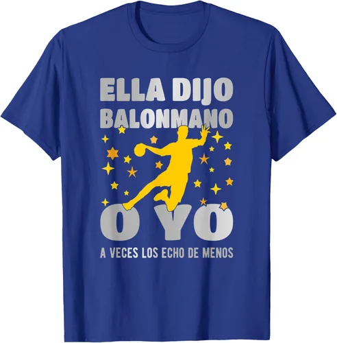 Vista 21 de Camiseta Ella Dijo El Balonmano O Yo. La Extraño, Negro