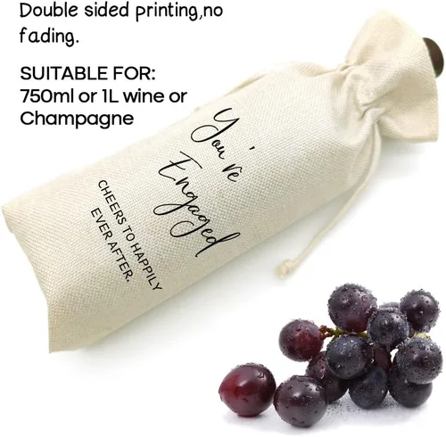 Vista 4 de Socive Bolsa de vino de compromiso – You're Engaged, regalos de compromiso para parejas, regalo de compromiso personalizado, regalo de novia