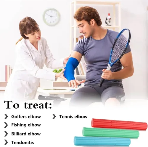 Vista 5 de Barra de terapia flexible, 3 piezas, barras flexibles para ejercitador de manos, fortalecedor de barra de terapia flexible, alivia el dolor