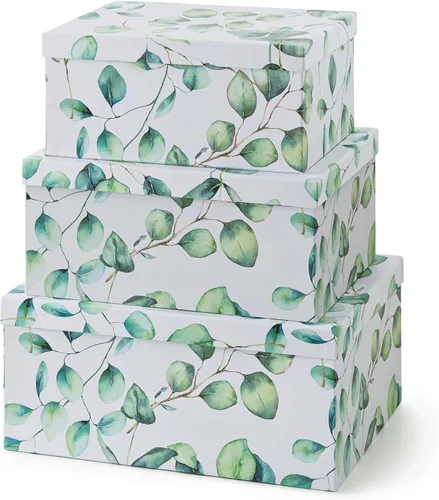 Vista 20 de Soul & Lane Cajas de almacenamiento de fotos de mariposas en vuelo (juego de 3): cajas anidables con tapas, contenedores de cartón decorativos