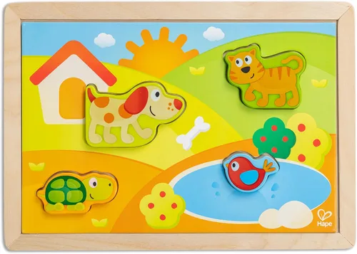 Vista 5 de Hape 3 – 1 Kids Pepe & Friends – Puzzle de madera Puzzle (3 piezas)