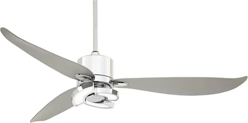 Vista 8 de Ventilador de techo interior Vengeance de 56" cromado de 3 aspas con Estilo moderno acabado plateado dormitorio sala de estar cocina comedor oficina