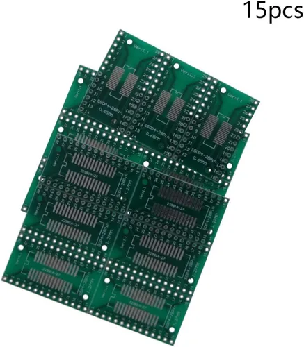 Vista 2 de Fielect SOP4 28P 1.27 / SSOP4 28P 0.65 a DIP Adaptador PCB Convertidor SMD para placas de práctica de soldadura, placas Ardunio, 15