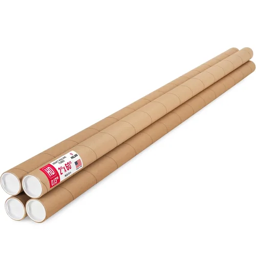 Vista 36 de Tubo de cartón reforzado de 2 x 18 pulgadas, paquete de 4 tubos con 8 tapas, seguro aprobado por USPS, ideal para envío y almacenamiento