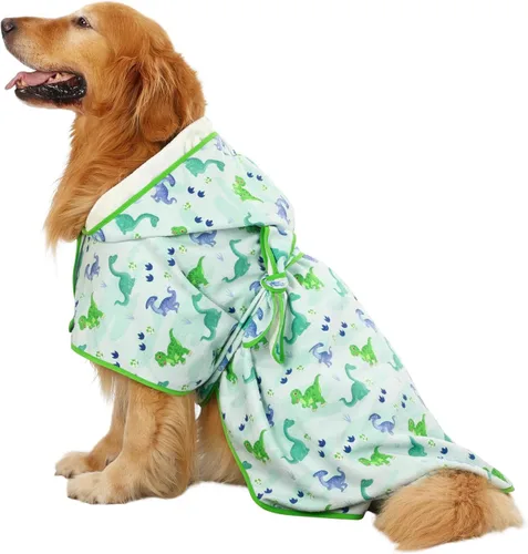 Vista 14 de HDE Bata de baño para perro, súper absorbente, de secado rápido, para cachorros, ajustable, con capucha, para perros tallas S-XXL con patos de goma