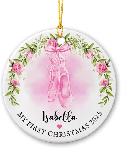 Vista 21 de Adorno de artista personalizado 2025 para árbol de Navidad, adornos de cerámica de dibujo personalizado, regalos de Navidad para pintores