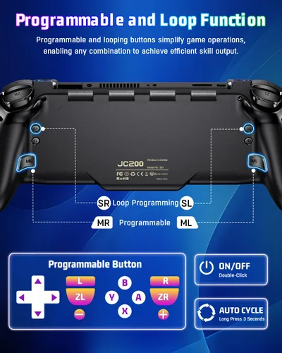 Vista 8 de Switch Controllers Compatible with Nintendo SwitchOLED,One-Piece Wireless Switch Joypad,Full-Size Ergonomic Handheld Controller with 1000mAh