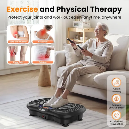 Vista 7 de AXV Placa de vibración para fitness, máquina de ejercicio, vibración, agitación, cuerpo completo, agitador, soporte vibrador, tabla para agitar