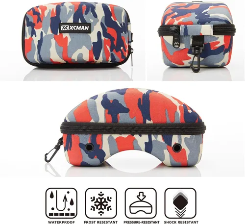 Vista 6 de XCMAN Funda rígida de EVA para gafas de esquí que se adapta a todas las formas y tamaños de gafas de esquí