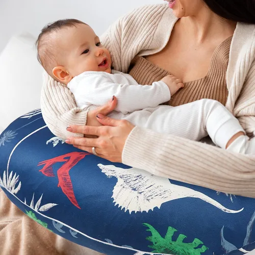 Vista 5 de Hooyax Juego de 2 fundas de almohada de lactancia, ultra suaves y elásticas, adorable funda para almohada de alimentación infantil, para la mayoría