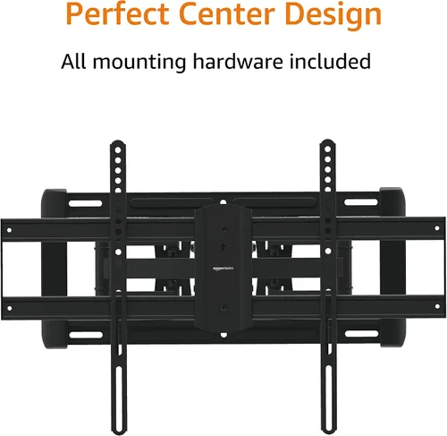 Vista 9 de Amazon Basics Soporte de TV articulado de movimiento completo de doble brazo resistente para televisores de 37" a 80" de hasta 132 libras
