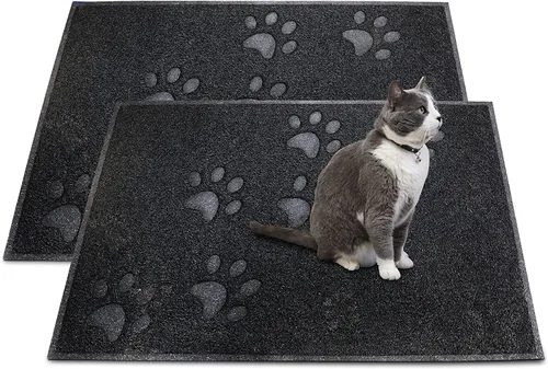 Vista 45 de Andalus Tapete Pequeño para Arena de Gatos, Paquete de 2 - Impermeable, Antideslizante y Fácil de Limpiar, Tapete para Caja de Arena de Gatos