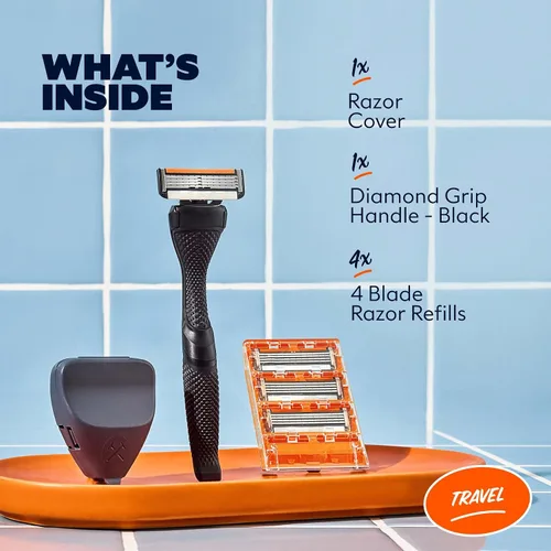 Vista 2 de Dollar Shave Club - Juego de afeitado de viaje (negro) - Kit de maquinilla